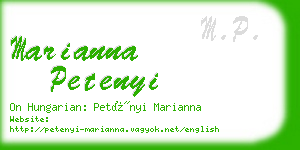 marianna petenyi business card